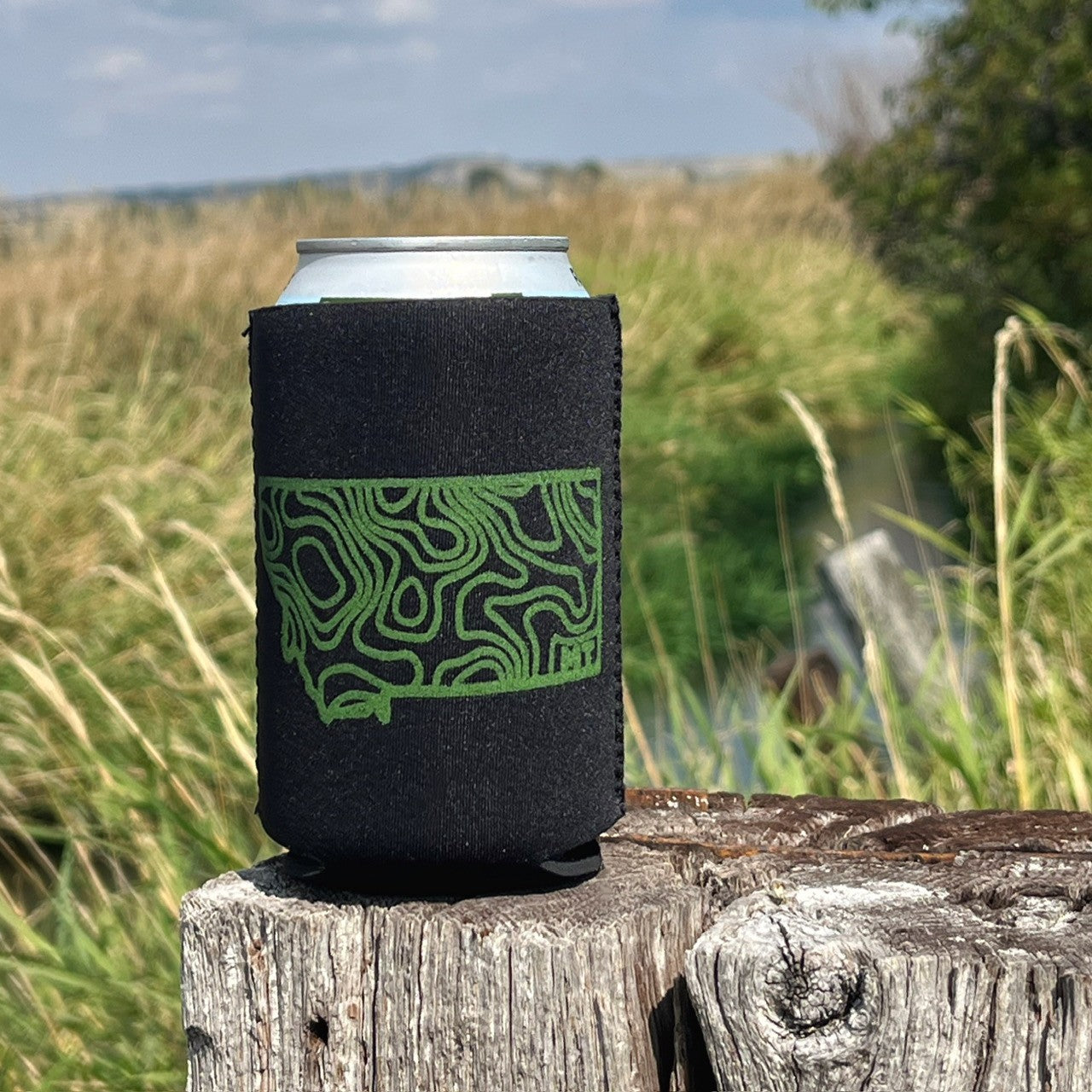 MONTANA TOPOGRAPHIC KOOZIE -BLACK
