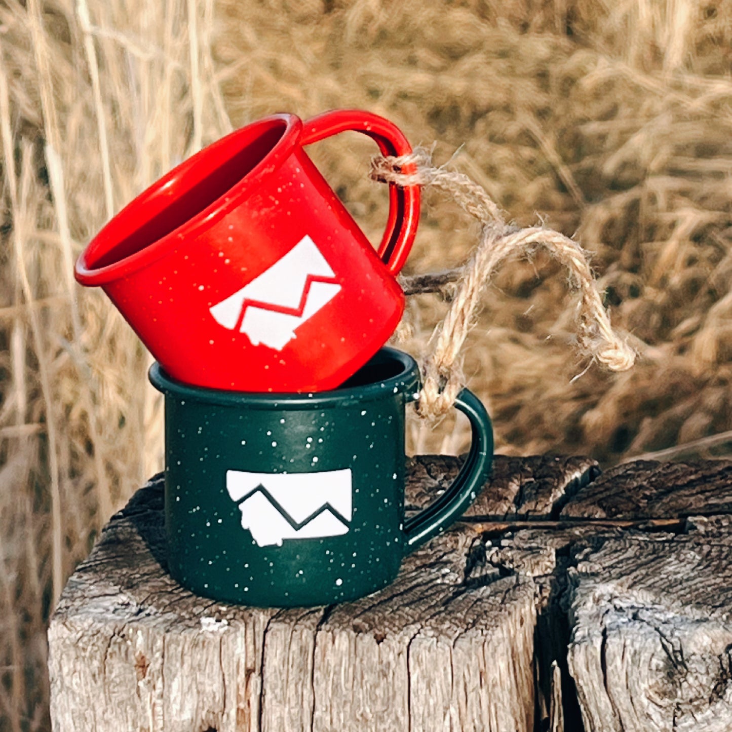 MINI MONTANA CAMP MUG ORNAMENT -GREEN