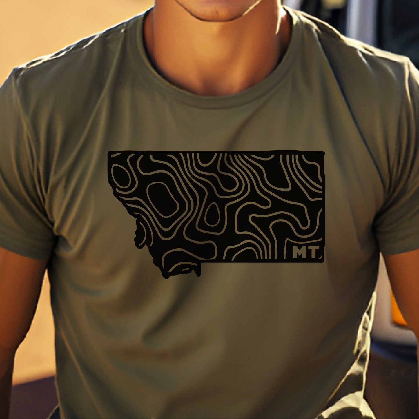 MEN'S MONTANA TOPOGRAPHIC TEE -MILITARY