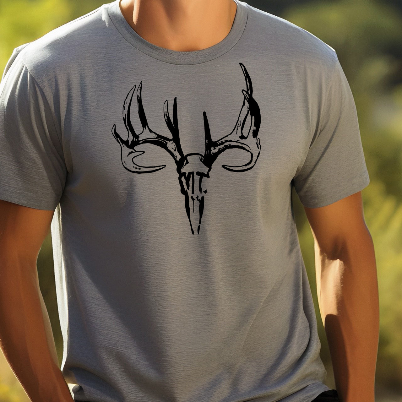 MEN'S MT WHITETAIL BUCK TEE -STONE GREY