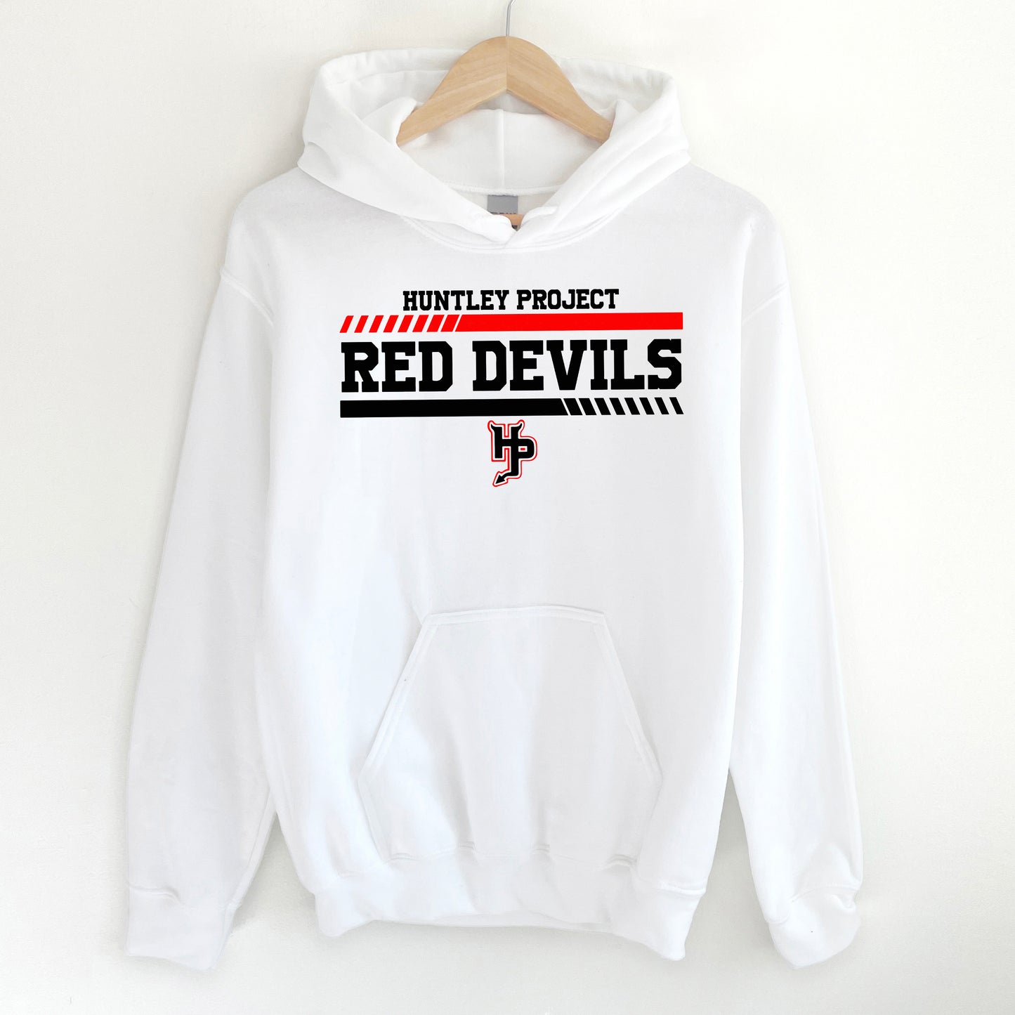 ADULT HUNTLEY PROJECT RED DEVILS HOODIE -WHITE