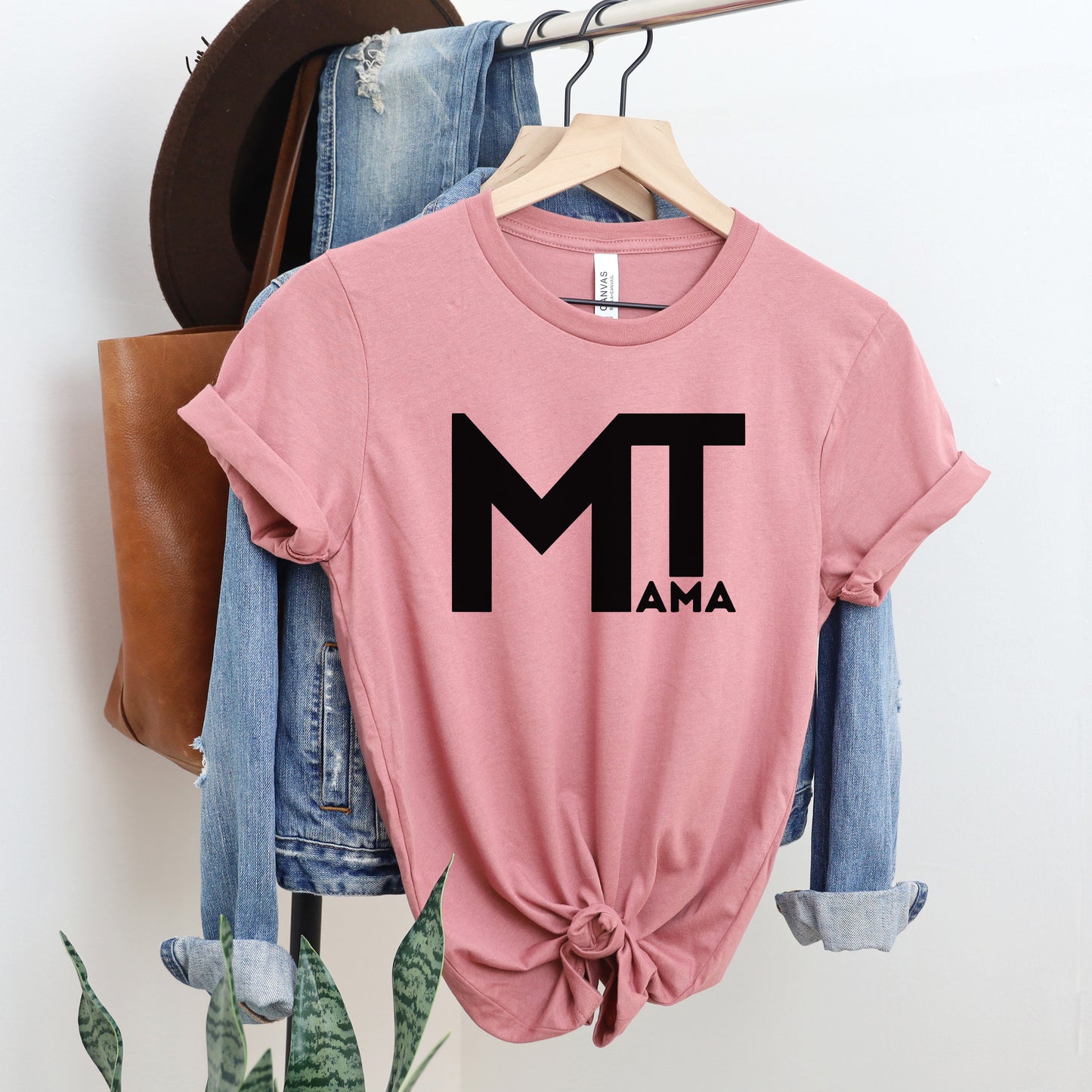 MONTANA MAMA BLOCK TEE -HEATHER MAUVE