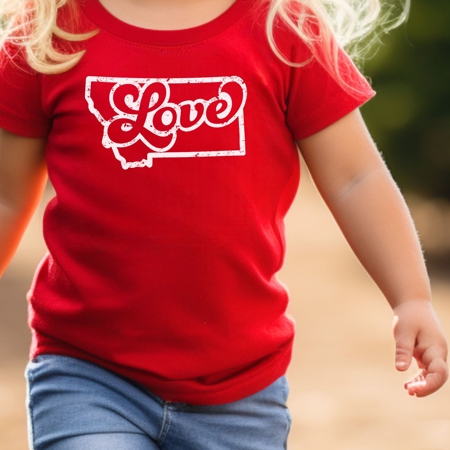 TODDLER MONTANA LOVE TEE -HEATHER RED