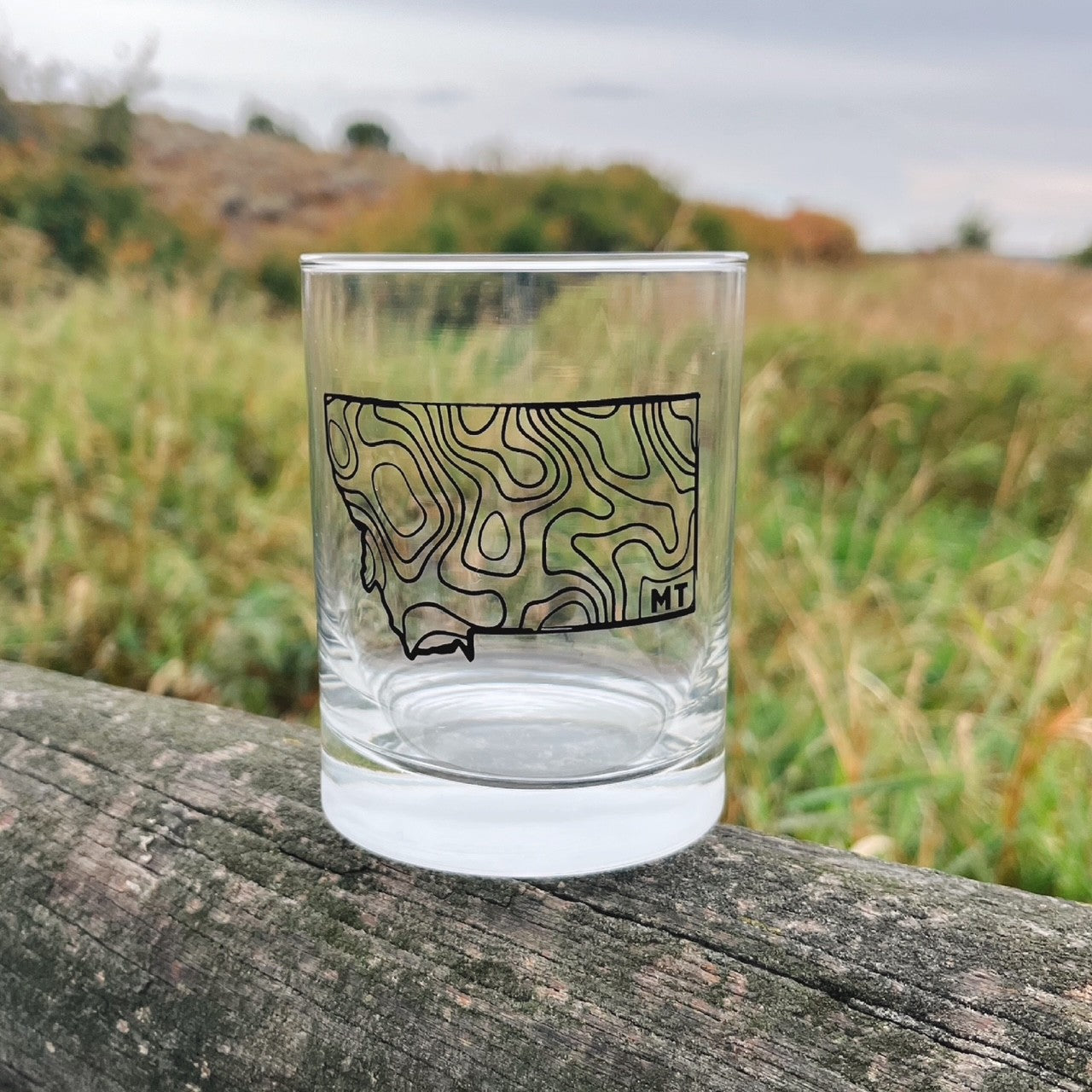 MONTANA TOPOGRAPHIC DOUBLE OLD FASHIONED GLASS