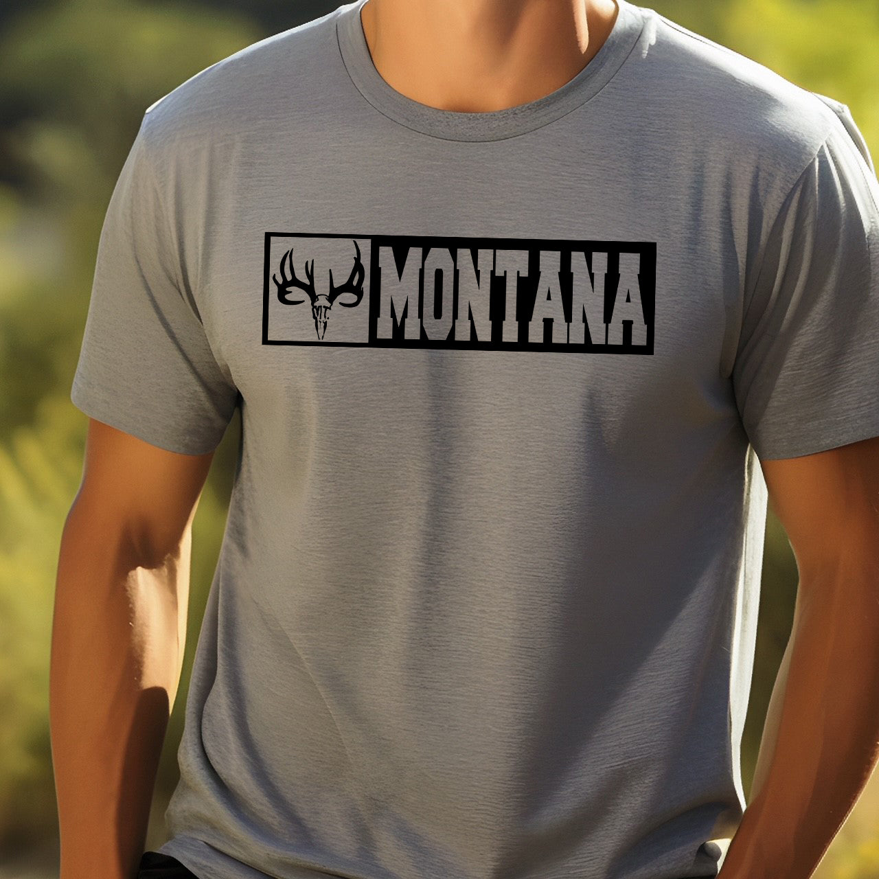 MEN'S WHITETAIL MONTANA TEE -STONE GREY
