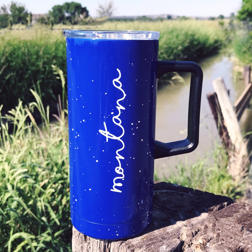 MONTANA CAMP TRAVEL MUG -ROYAL BLUE