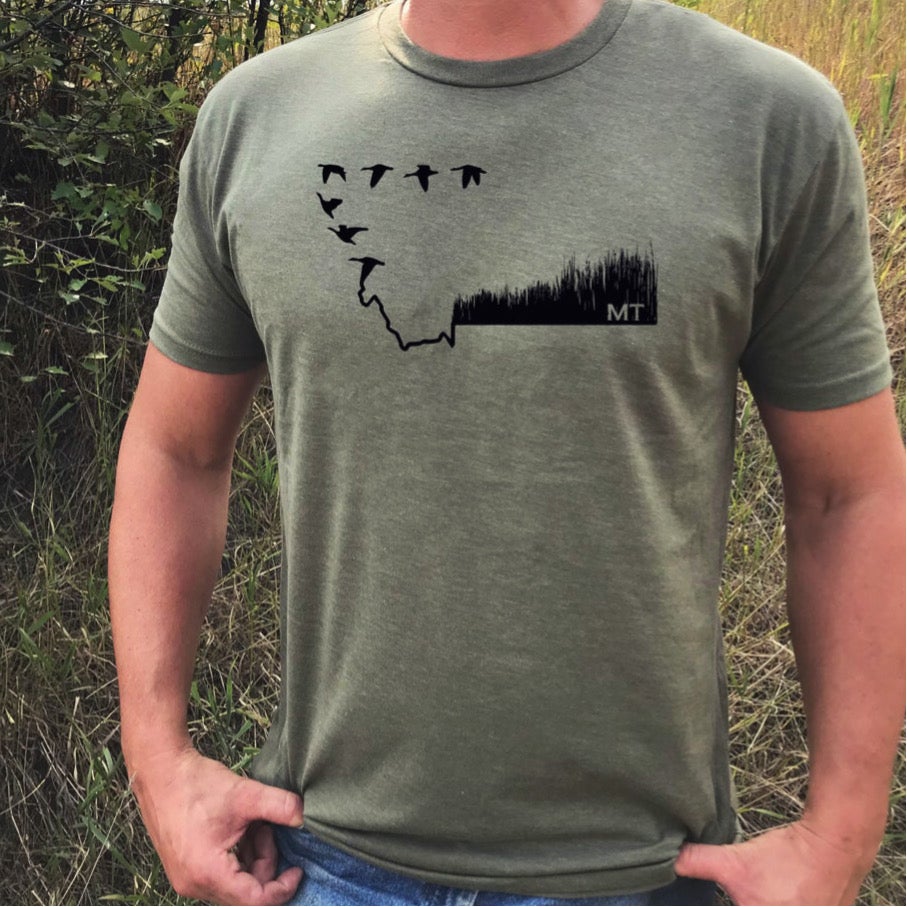 MONTANA WATERFOWL TEE -MILITARY