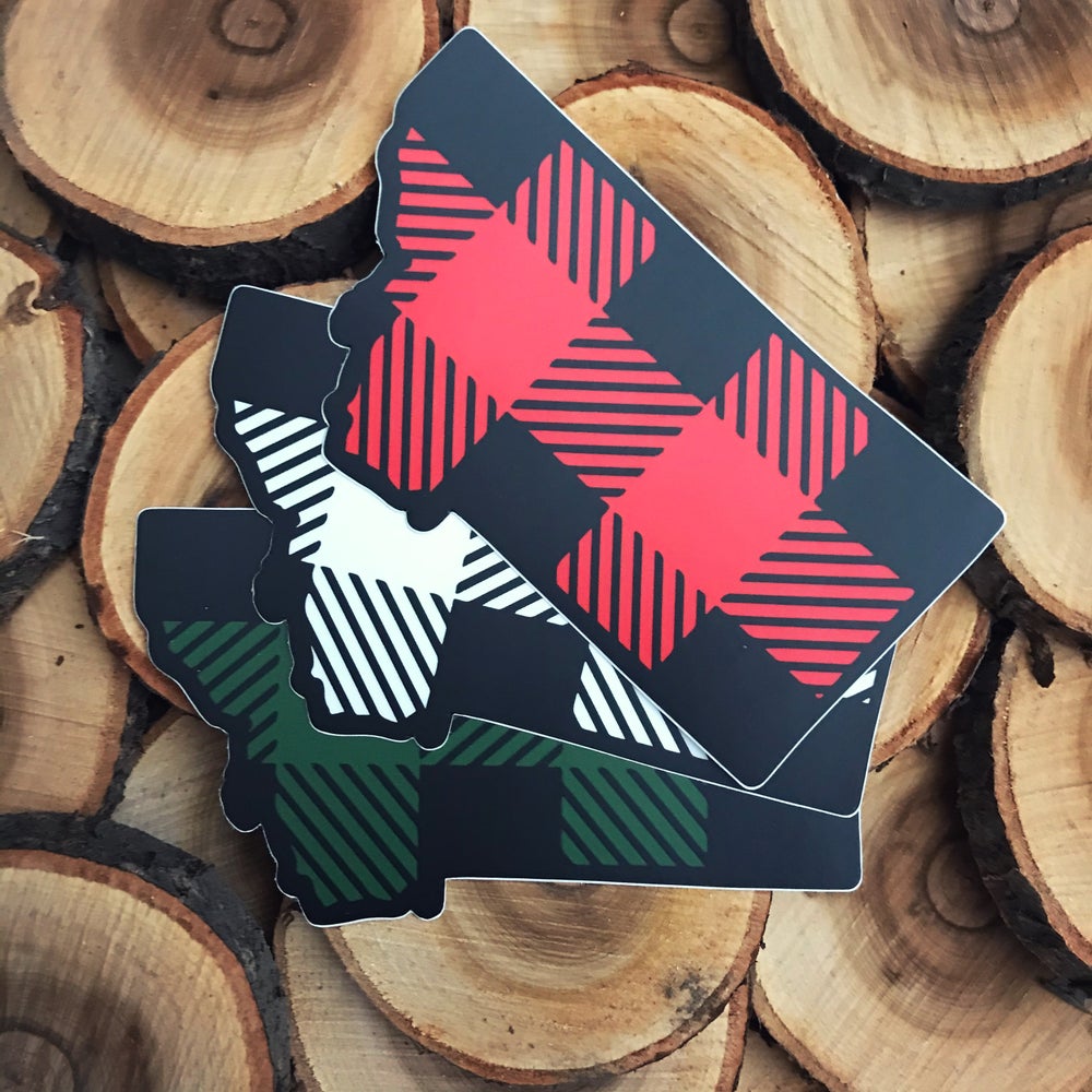 CLOSEOUT! MONTANA BUFFALO PLAID STICKERS