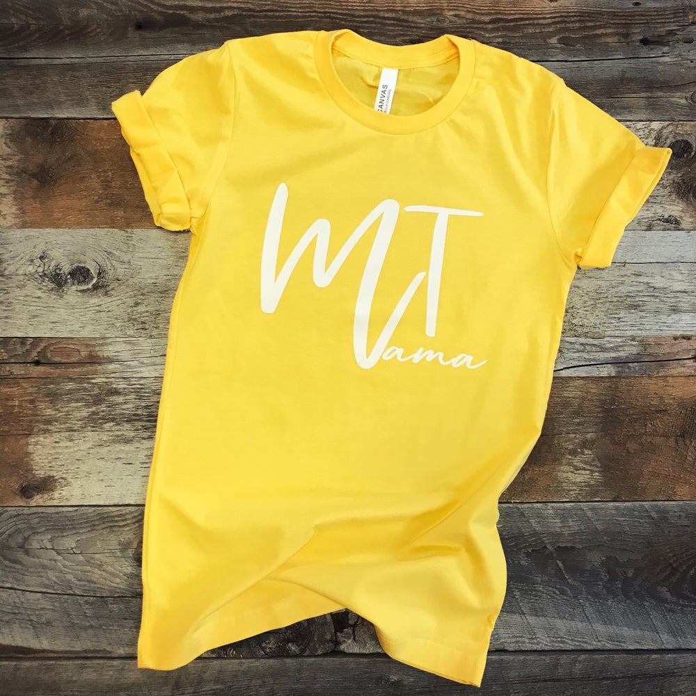 CLOSEOUT! LADIES MONTANA MAMA TEE -YELLOW GOLD