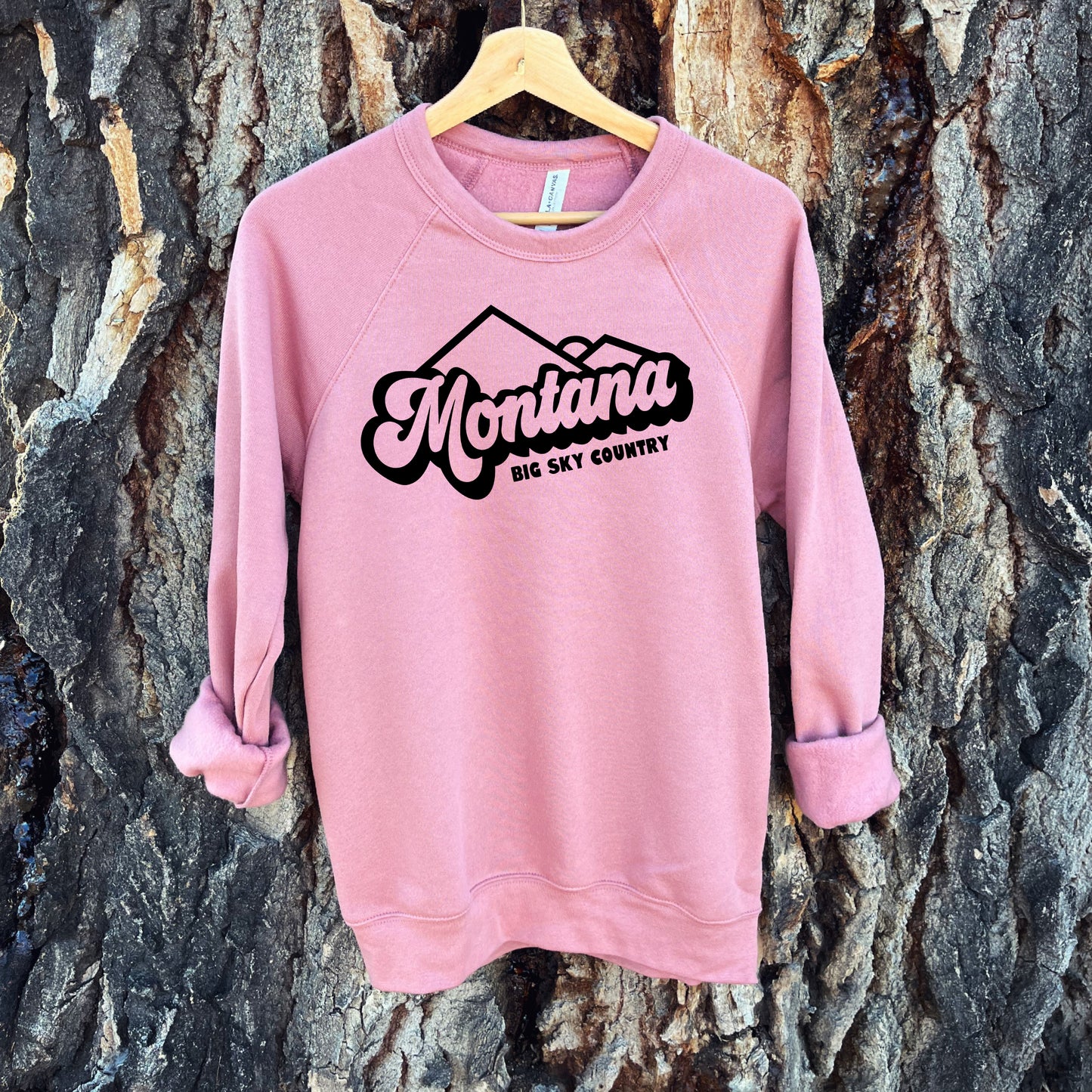 LADIES MONTANA BIG SKY COUNTRY CREWNECK SWEATSHIRT -MAUVE