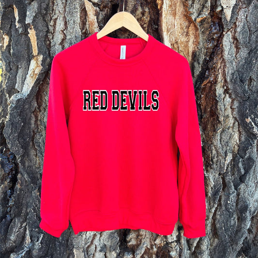 ADULT RED DEVILS CREWNECK SWEATSHIRT -RED