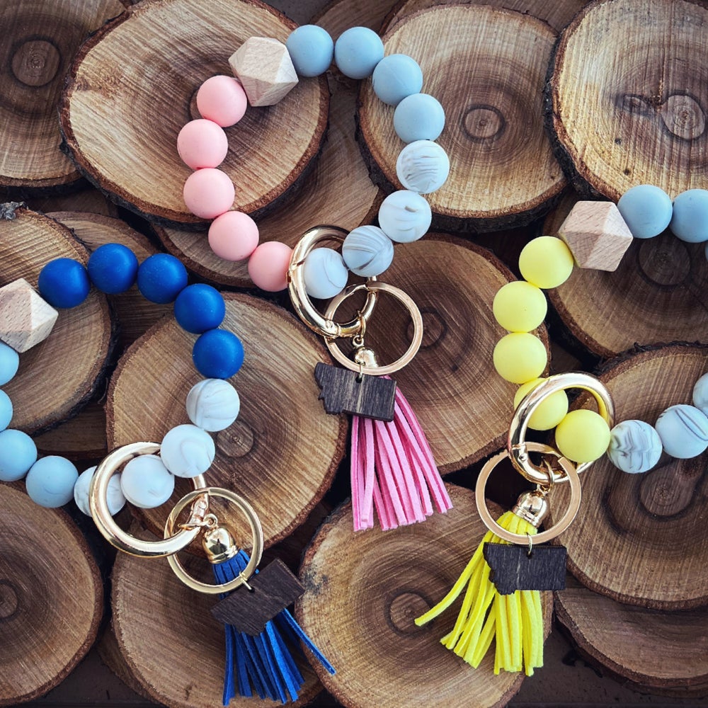 MT SILICONE BEAD KEY RING BRACELET