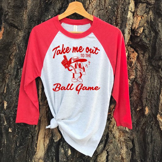 DEVILS TAKE ME OUT TO THE BALLGAME RAGLAN
