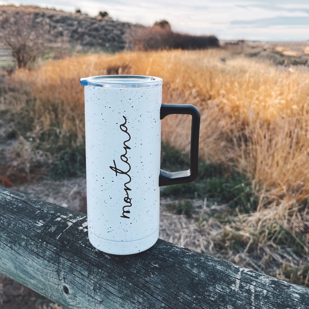MONTANA CAMP TRAVEL MUG -WHITE