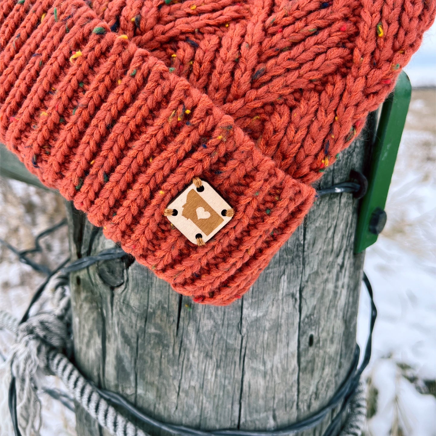MONTANA HEART KNIT POM BEANIE