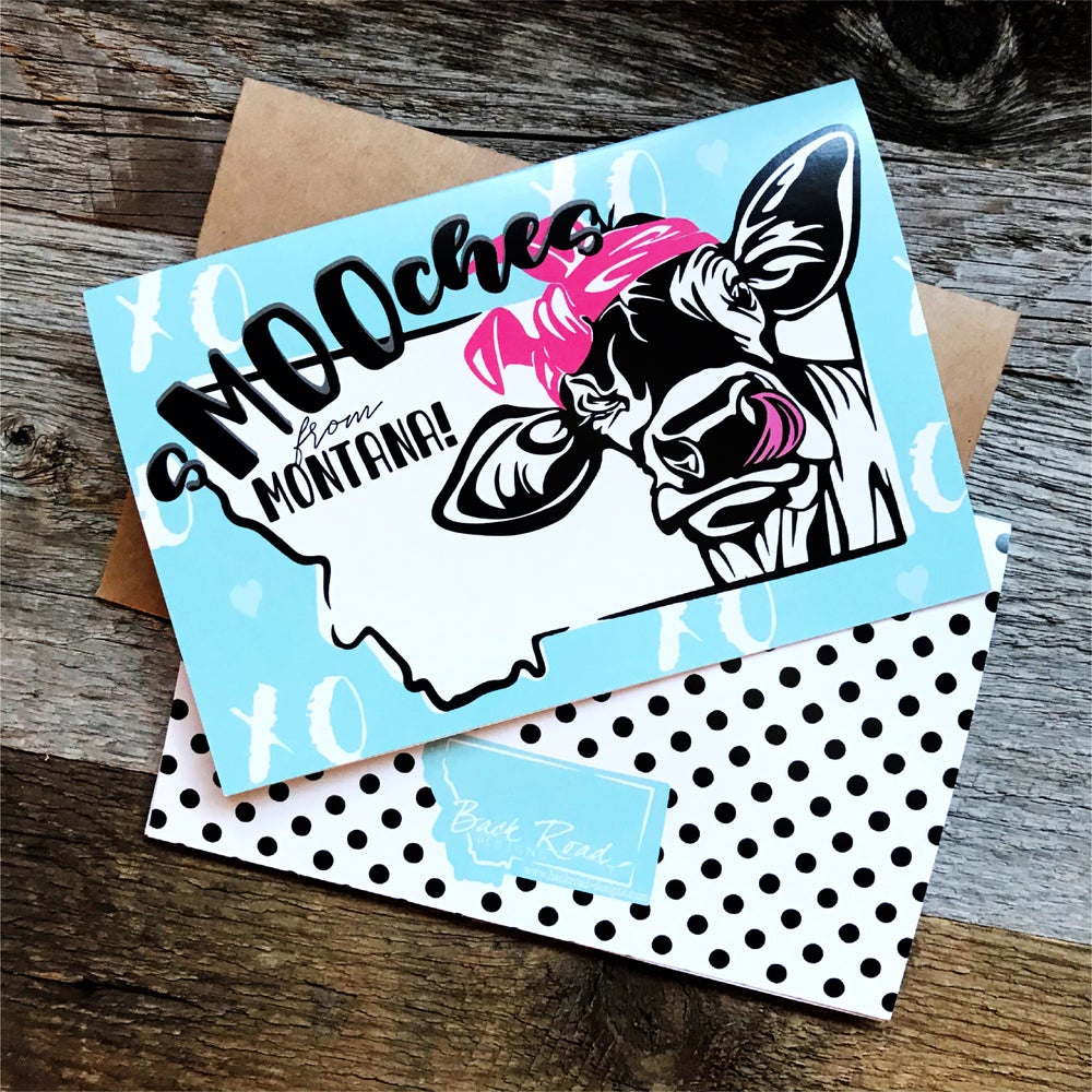 SMOOCHES FROM MONTANA GREETING CARD