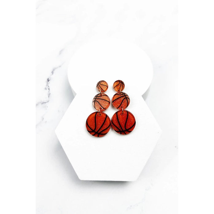 3 DROP BASKTEBALL EARRINGS