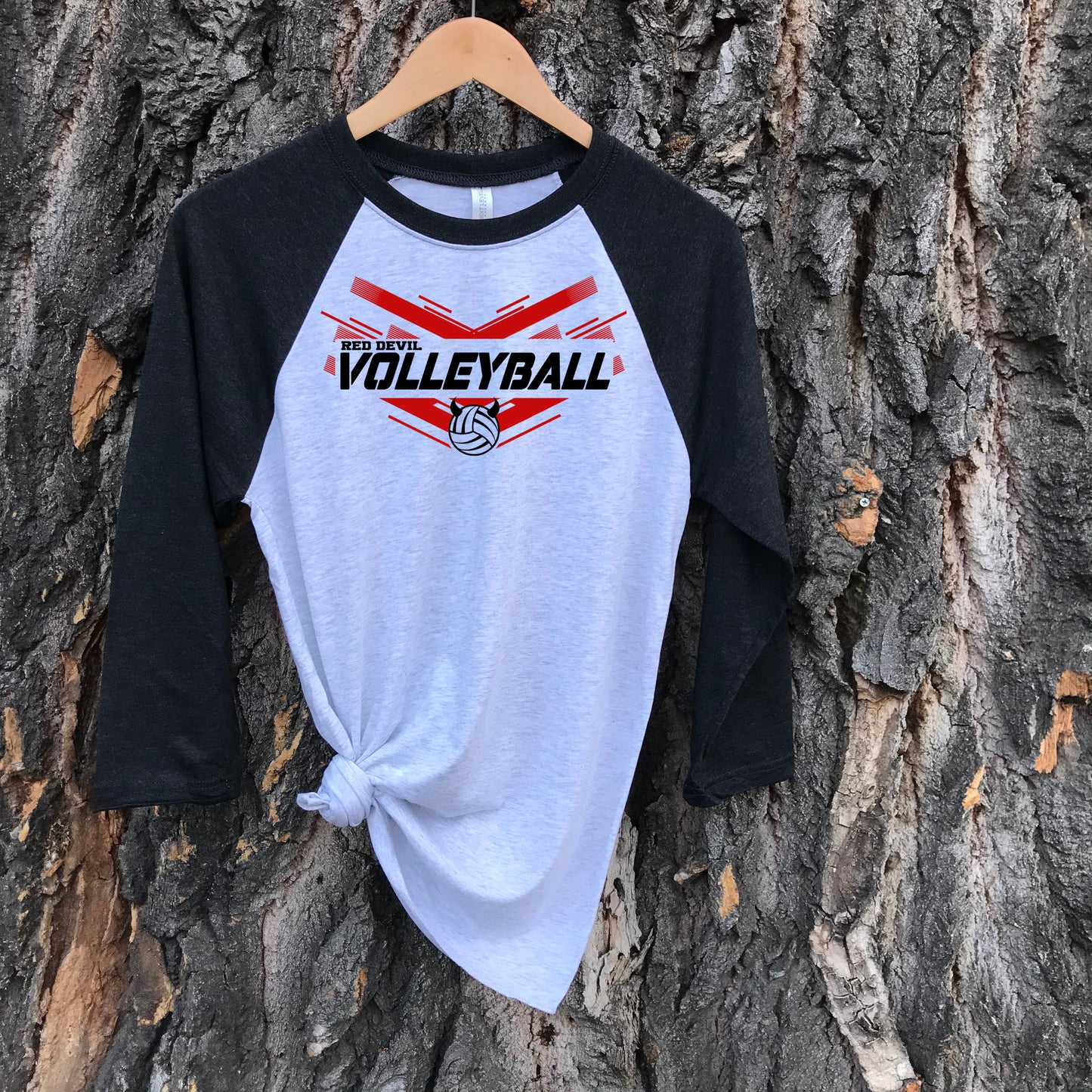 RED DEVIL VOLLEYBALL RAGLAN -BLACK