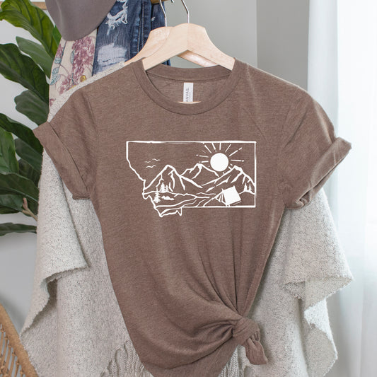 MONTANA CAMP TEE -BROWN