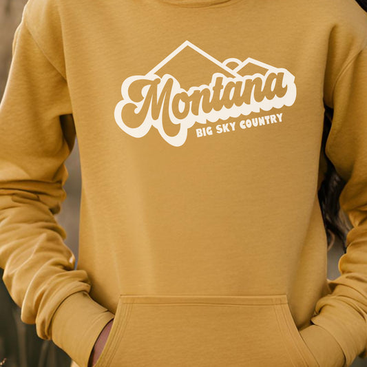 YOUTH MONTANA BIG SKY COUNTRY HOODIE -MUSTARD