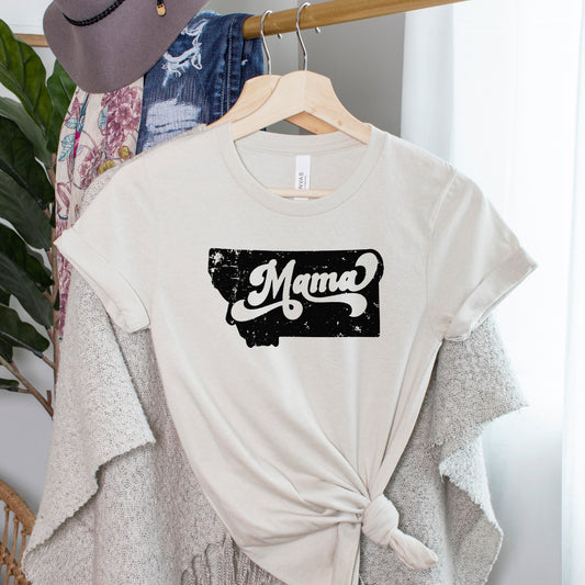 RETRO MONTANA MAMA TEE -HEATHER CEMENT