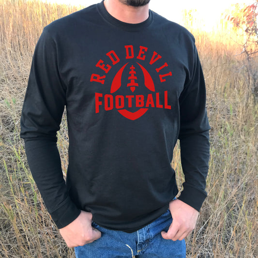 ADULT RED DEVIL FOOTBALL LONG SLEEVE -BLACK