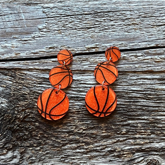 3 DROP BASKTEBALL EARRINGS