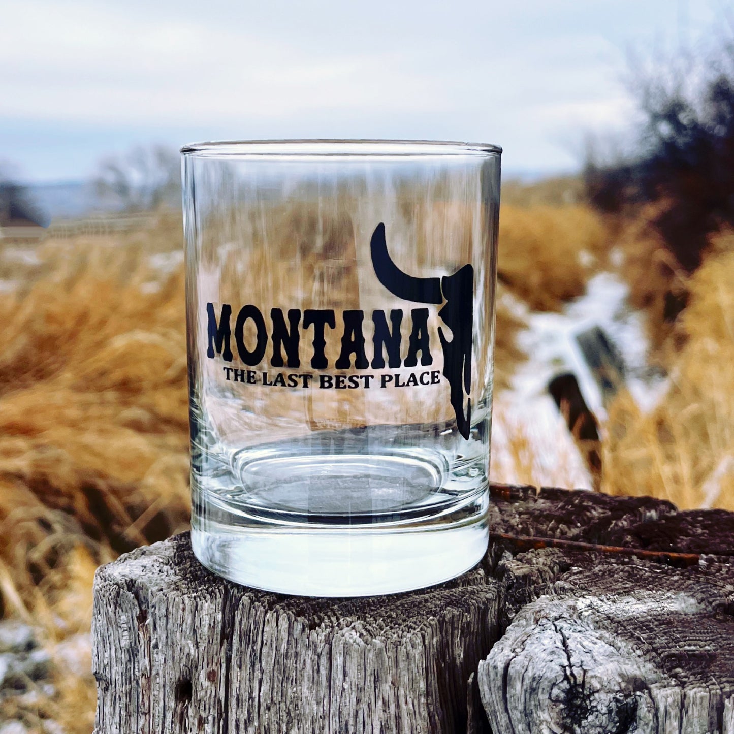 MONTANA LAST BEST PLACE DOUBLE OLD FASHIONED GLASS -14oz