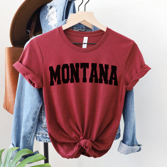 BASIC MONTANA TEE -MAROON/BLACK
