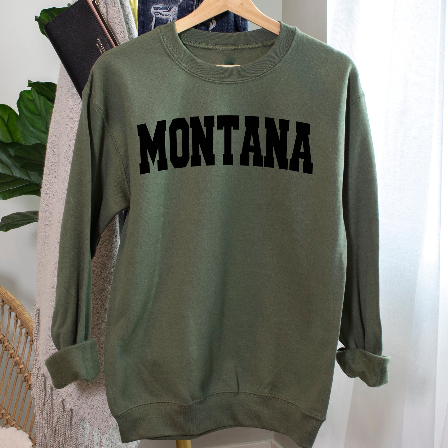 BASIC MONTANA CREWNECK -MILITARY/BLACK