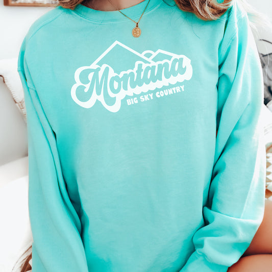 MONTANA BIG SKY COUNTRY CREWNECK SWEATSHIRT -CHALKY MINT