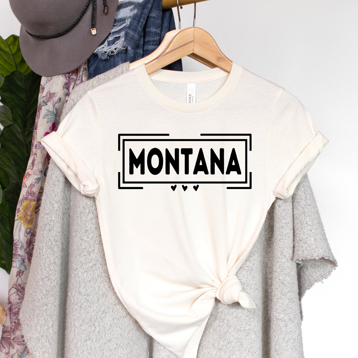 MONTANA HEARTS TEE -NATURAL