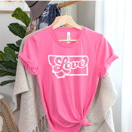 LADIES MONTANA LOVE TEE -PINK
