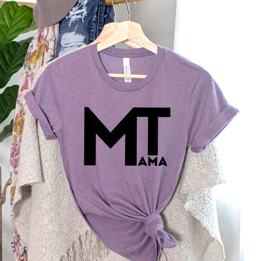 MONTANA MAMA BLOCK TEE -HEATHER PURPLE