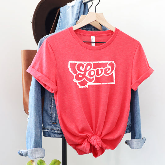 LADIES MONTANA LOVE TEE -RED