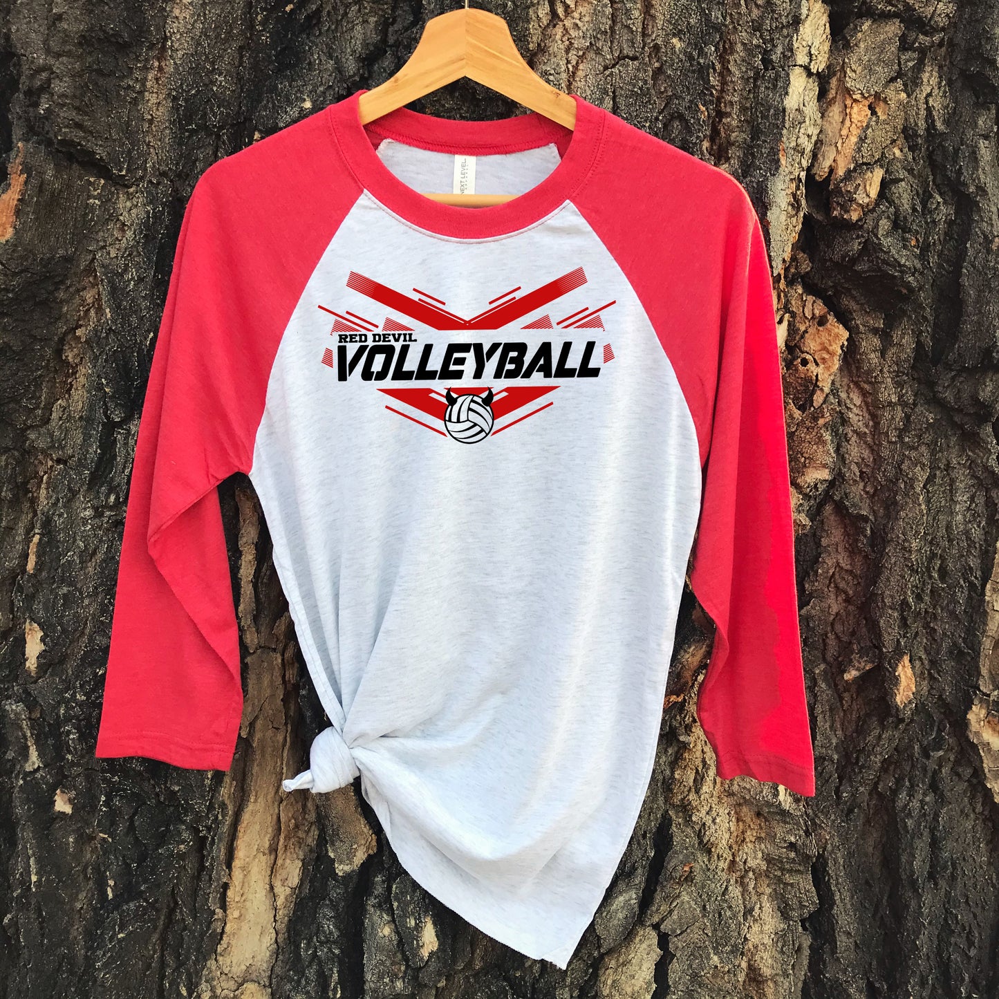 RED DEVIL VOLLEYBALL RAGLAN -RED