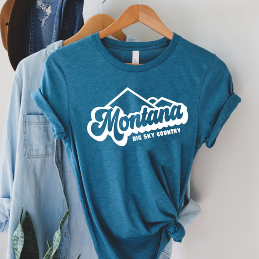 LADIES MONTANA BIG SKY COUNTRY TEE -DEEP TEAL