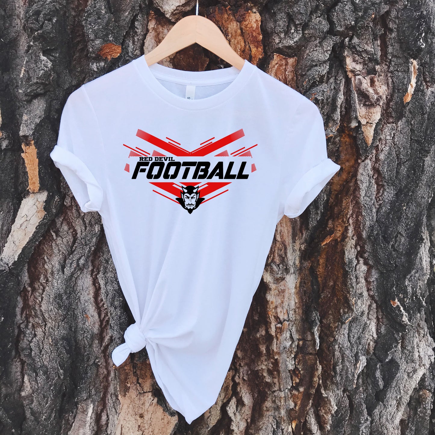 RED DEVIL FOOTBALL W/DEVIL TEE -WHITE