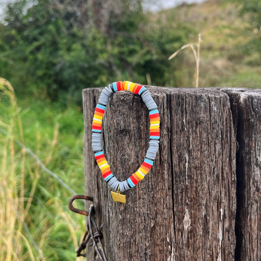 MONTANA CHARM AZTEC CLAY BEAD BRACELET