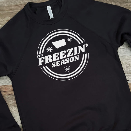 MONTANA FREEZIN' SEASON CREWNECK SWEATSHIRT -BLACK