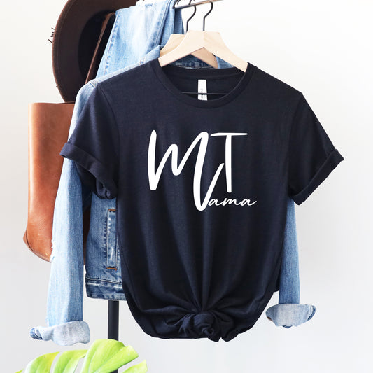 LADIES MONTANA MAMA TEE -HEATHER BLACK