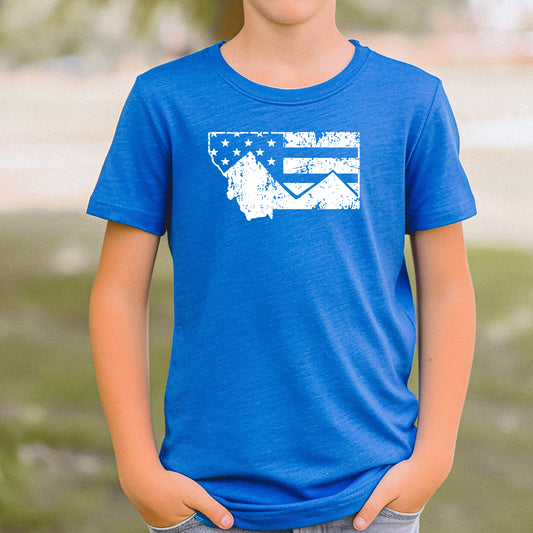 YOUTH MT FLAG TEE -ROYAL