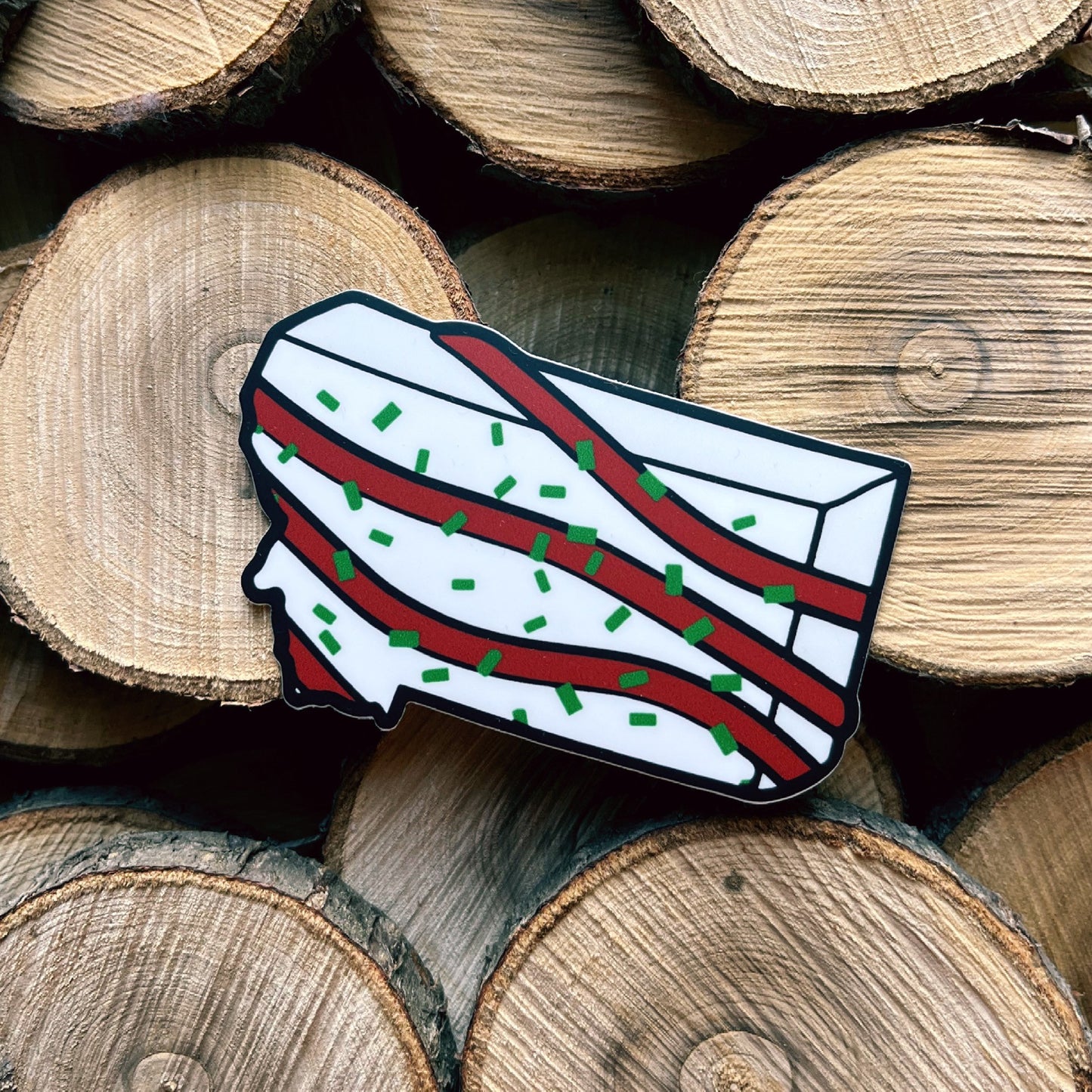 MONTANA CHRISTMAS CAKE STICKER