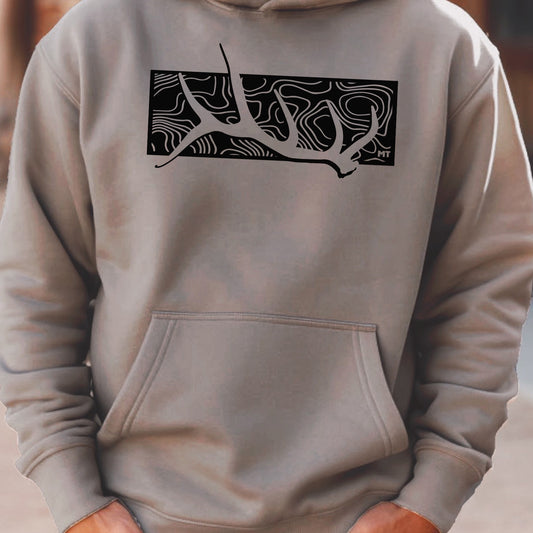 MEN'S MT TOPOGRAPHIC SHED HOODIE -CEMENT