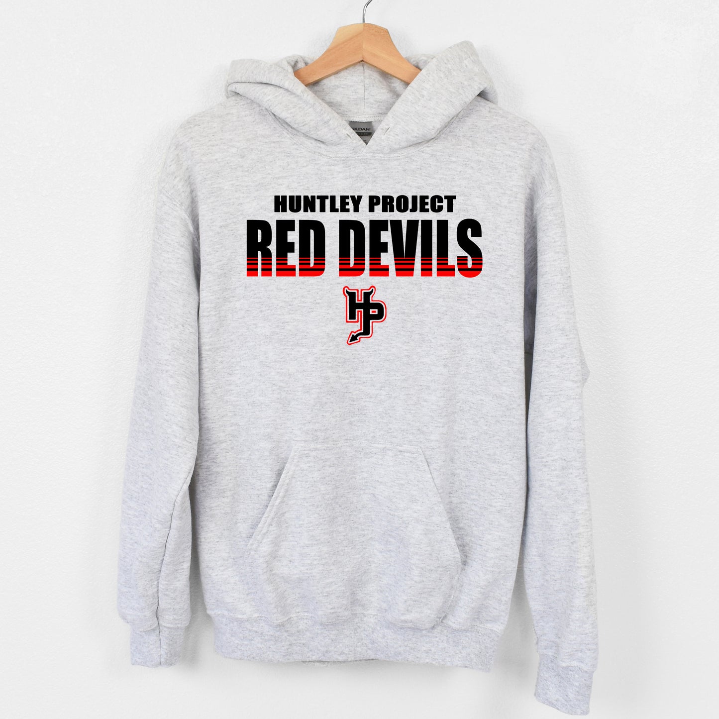ADULT HUNTLEY PROJECT RED DEVILS FADE HOODIE -ASH
