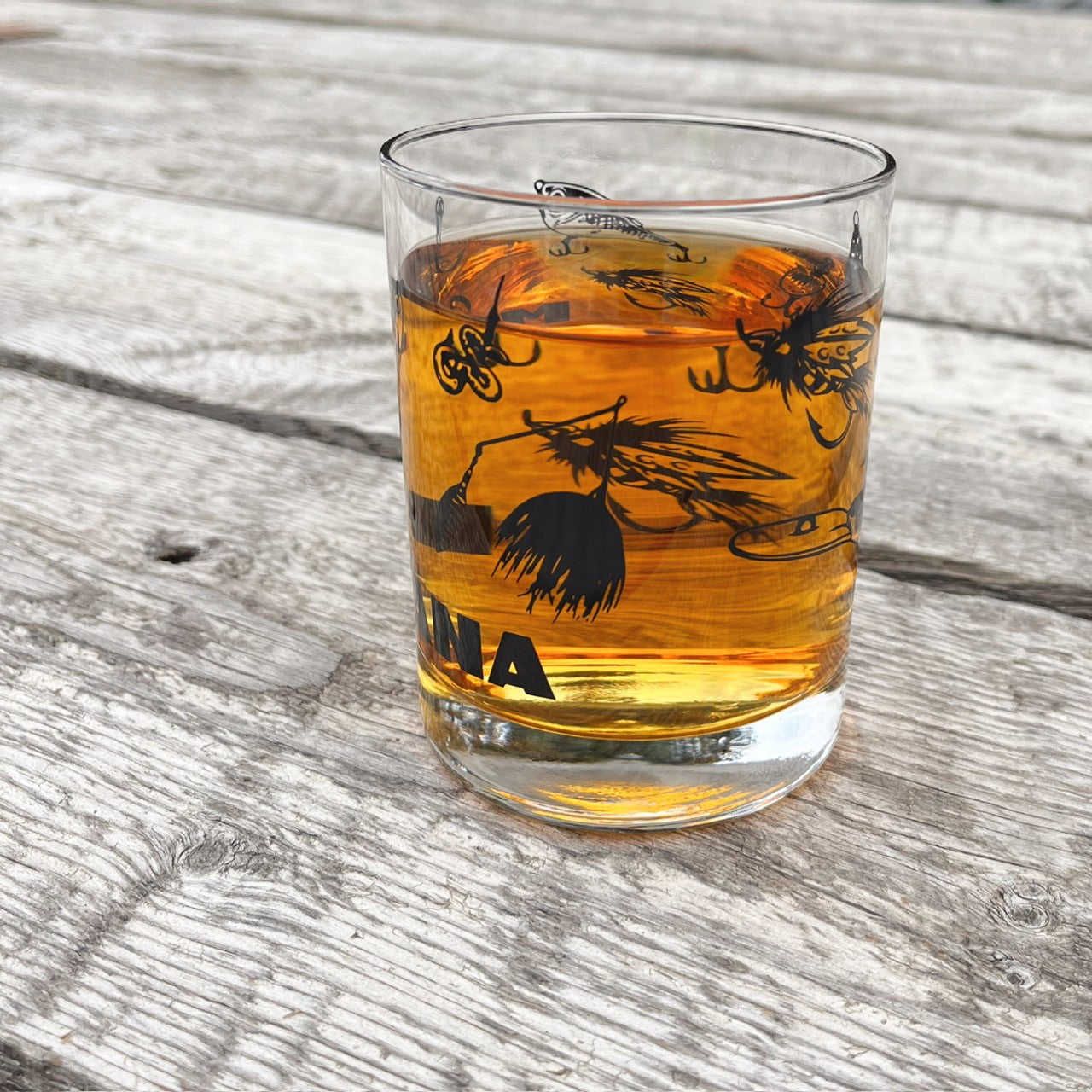 MONTANA FISHING LURES DOUBLE OLD-FASHIONED GLASS