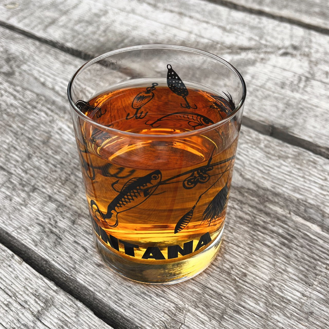MONTANA FISHING LURES DOUBLE OLD-FASHIONED GLASS