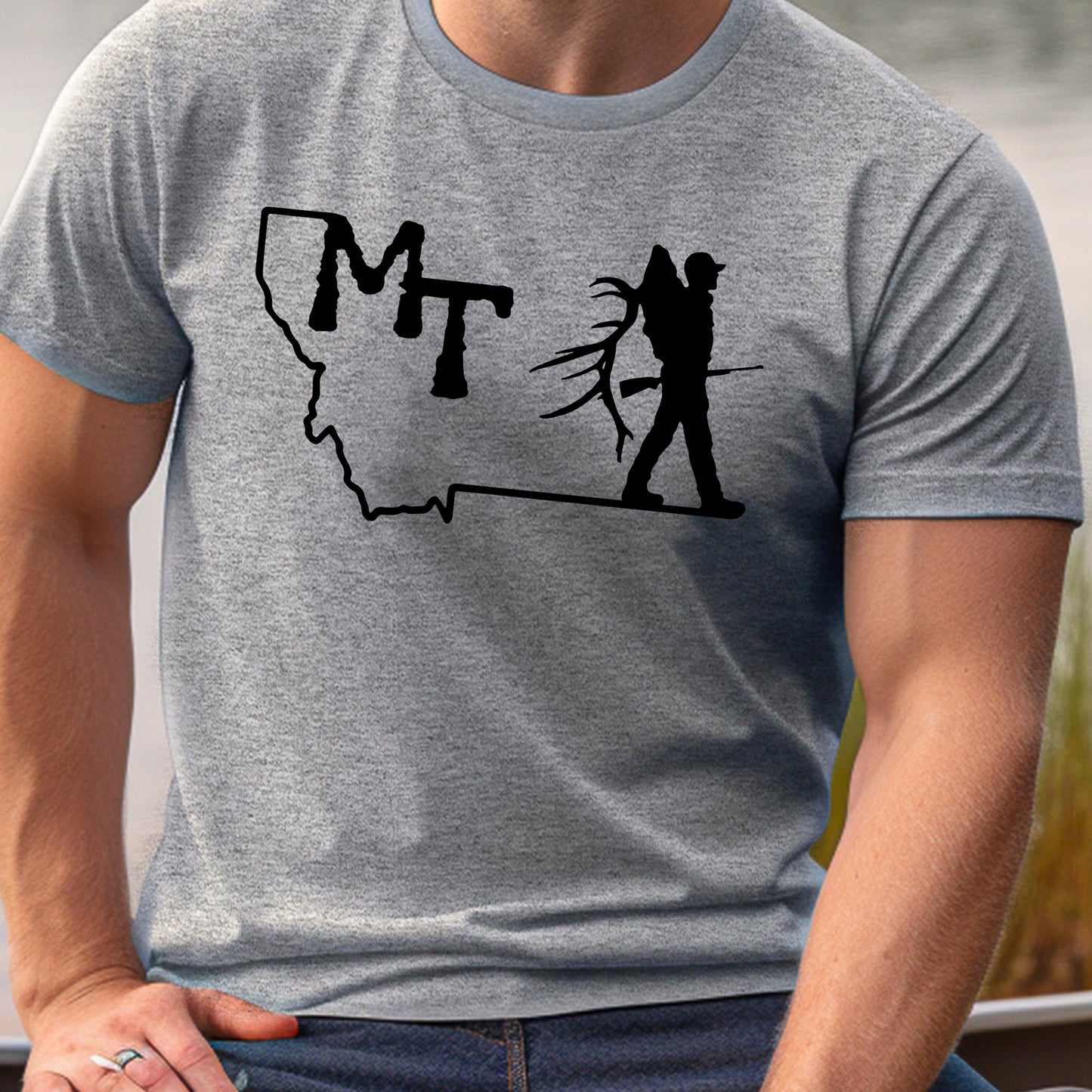 MEN'S MT RIFLE HUNTER TEE -GRAPHITE