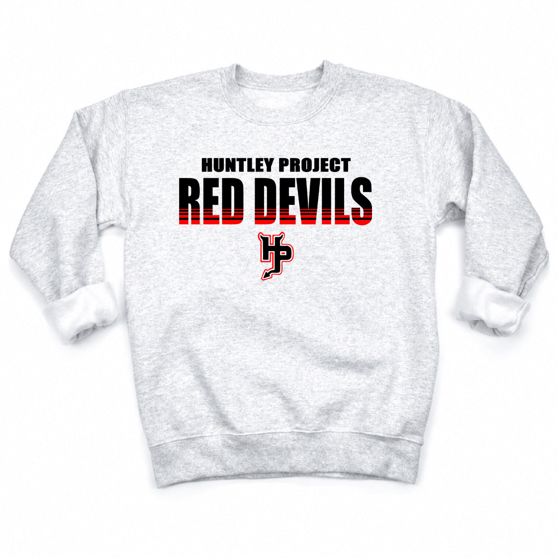 ADULT HUNTLEY PROJECT RED DEVILS FADE CREWNECK SWEATSHIRT -ASH
