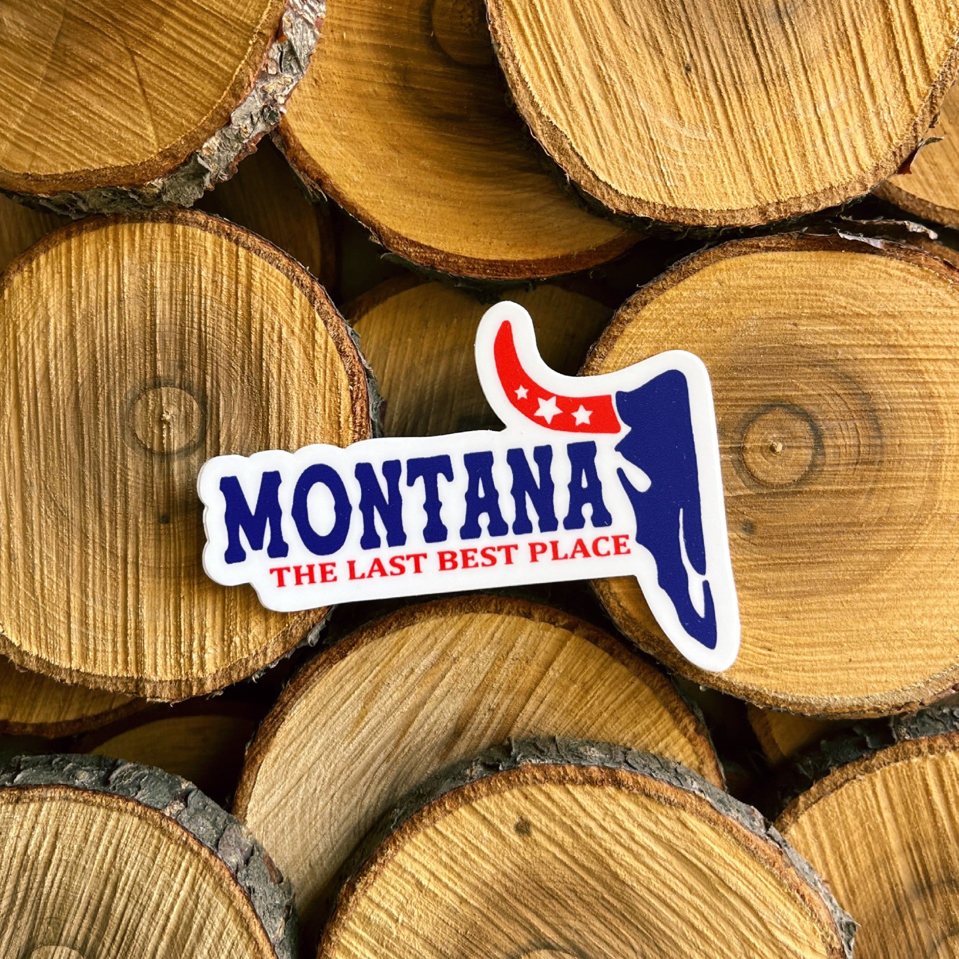 MONTANA LAST BEST PLACE RED, WHITE, & BLUE STICKER – Back Road Designs
